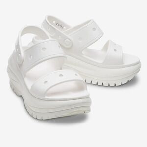 NEW CROCS White Mega Crush Platform Sandals Size 11 W; 9 M